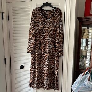 Comfort Code Animal Print Long Sleeve Dress